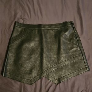 Leather mini skirt